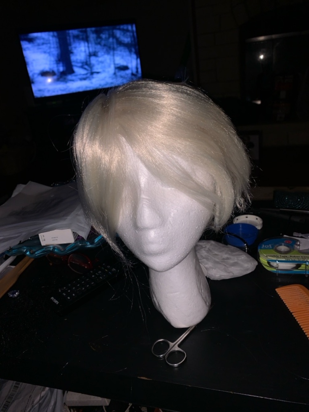 Platinum Blonde Angle Layered Wig